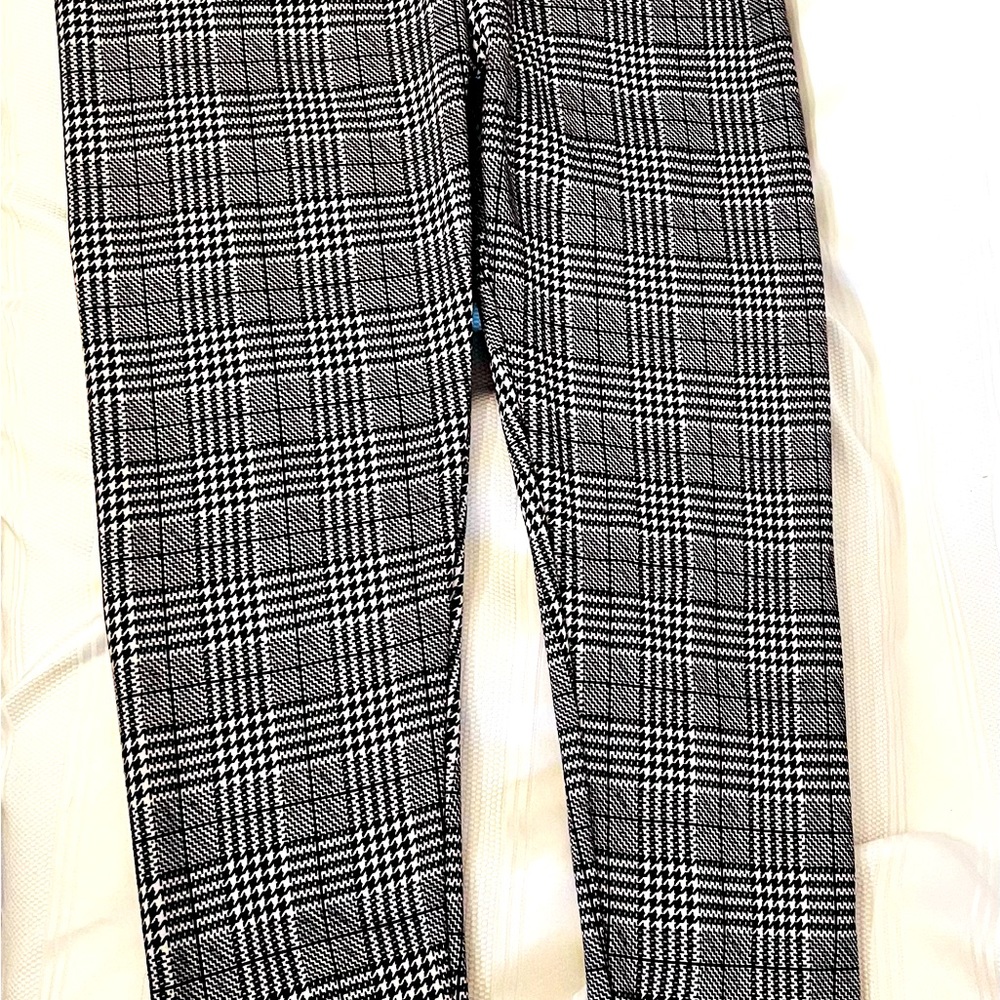 Leggings [LEMITE] White&Black Plaid-like pattern